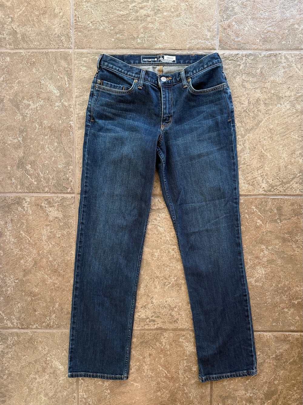 Carhartt Women's Loose Fit Blue Denim Jeans Size 8 Regular